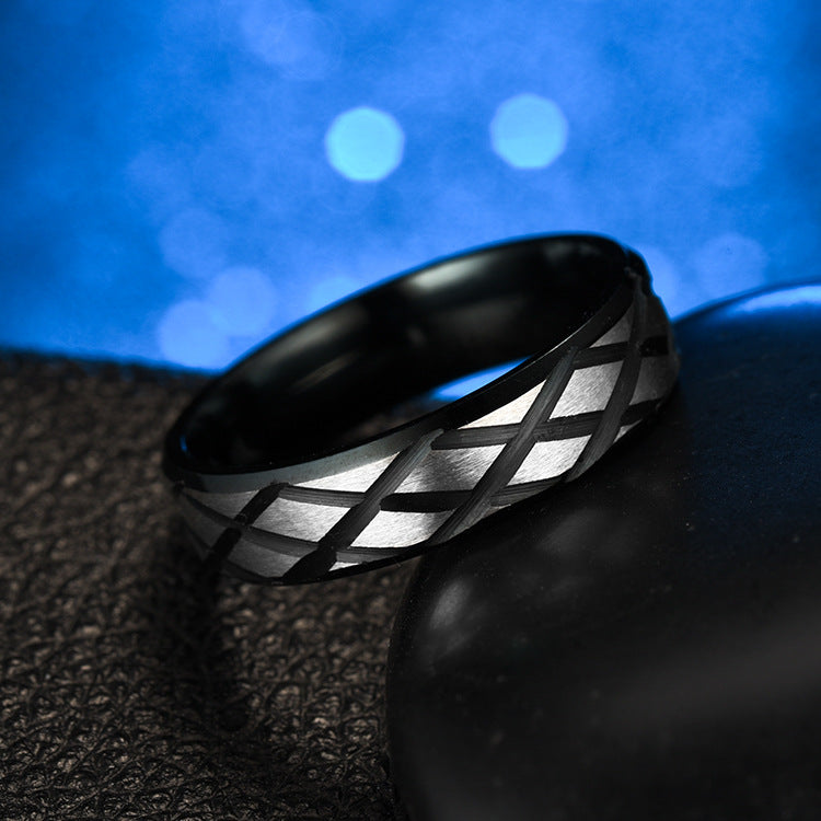 Herren Ring mit modernem rautenförmigen Design und hochwertiger Edelstahl-Oberfläche Shop Nory