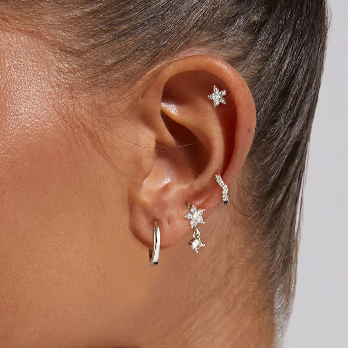 Blumen Dangle Huggie Ohrringe Set | Shop Nory