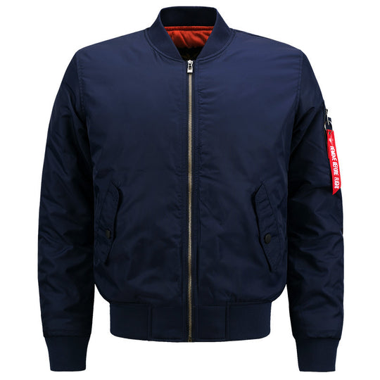 Herren Pilotenbomberjacke im Aviatorstil mit kontrastierendem Thermofutter, Utility-Ärmeltasche und elastischen Rippbündchen Shop Nory