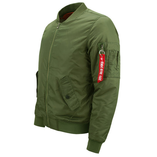 Herren Pilotenbomberjacke im Aviatorstil mit kontrastierendem Thermofutter, Utility-Ärmeltasche und elastischen Rippbündchen Shop Nory