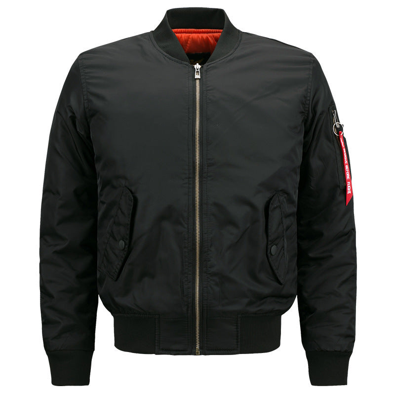 Herren Pilotenbomberjacke im Aviatorstil mit kontrastierendem Thermofutter, Utility-Ärmeltasche und elastischen Rippbündchen Shop Nory