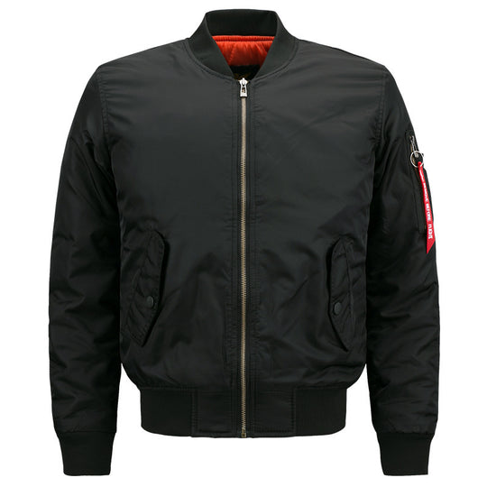 Herren Pilotenbomberjacke im Aviatorstil mit kontrastierendem Thermofutter, Utility-Ärmeltasche und elastischen Rippbündchen Shop Nory