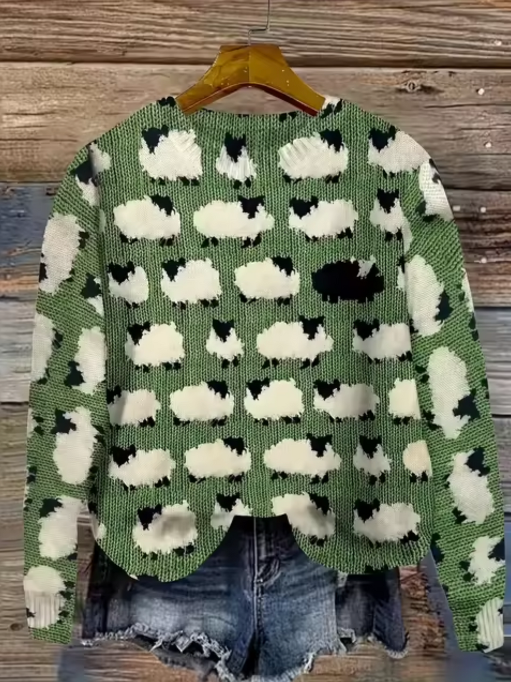 Gestrickter Pullover mit 3D-Druck