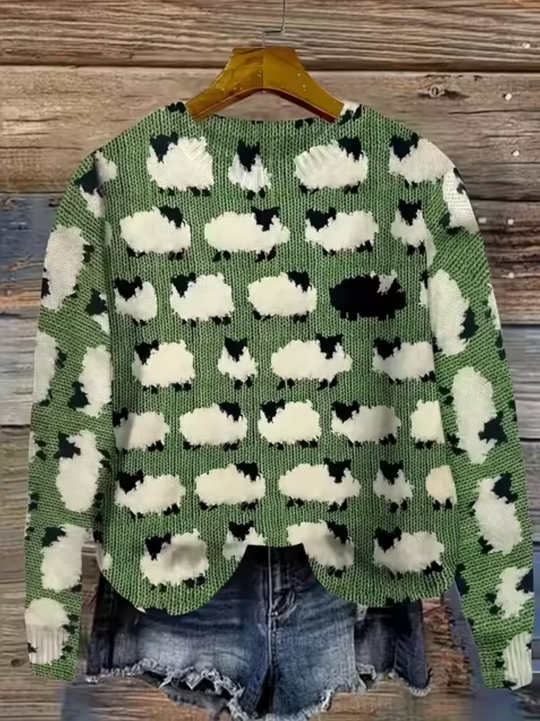Gestrickter Pullover mit 3D-Druck
