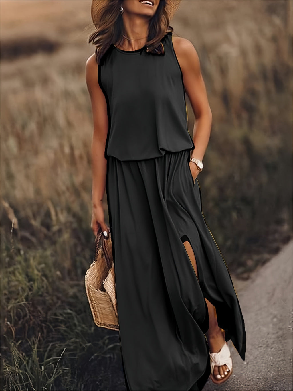 Schlichtes Boho Maxikleid Aus Modal In Verschiedenen Farben