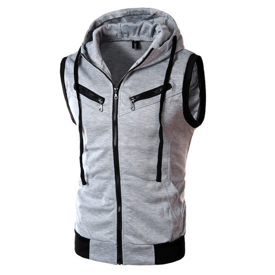 Herren ärmellose Kapuzenjacke