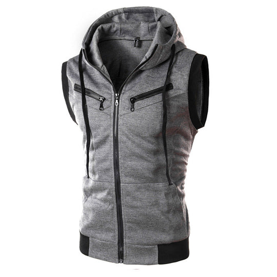 Herren ärmellose Kapuzenjacke