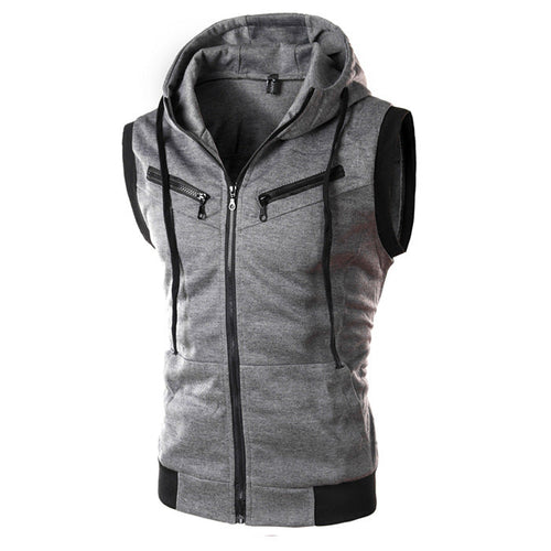 Herren ärmellose Kapuzenjacke