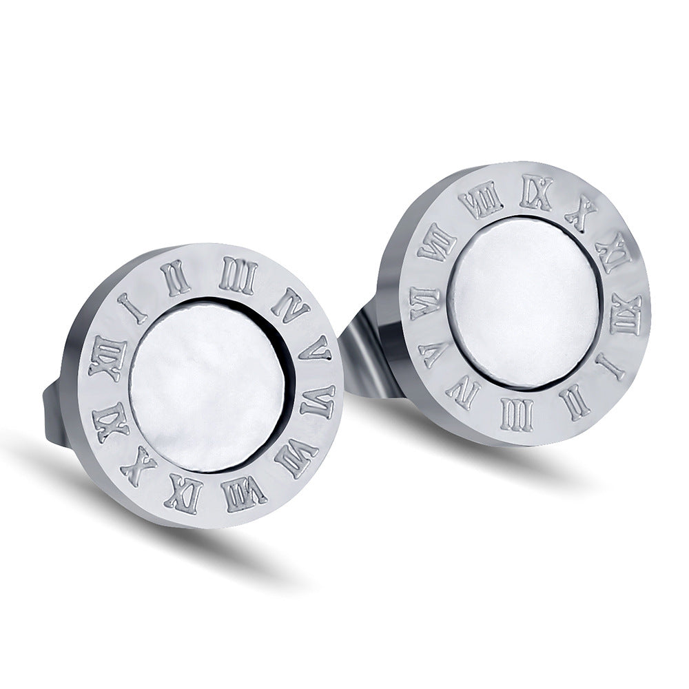 Herren Edelstahl-Ohrstecker mit kunstvollem Design und schwarzem Onyx Shop Nory