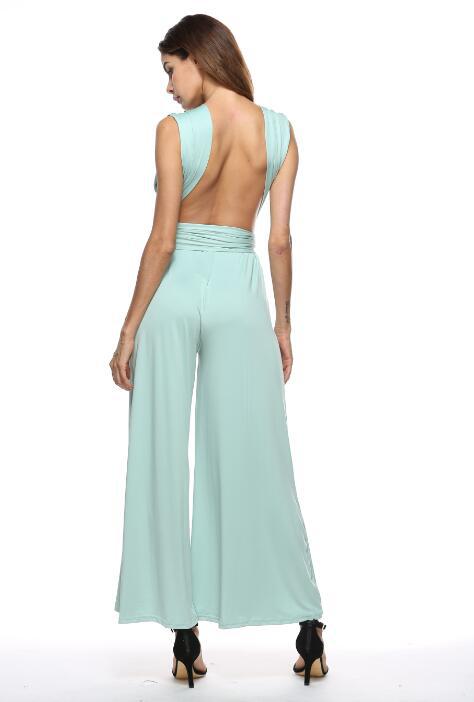 Damen Eleganter Jumpsuit mit Tiefem V-Ausschnitt und Innovativer Wickeloptik