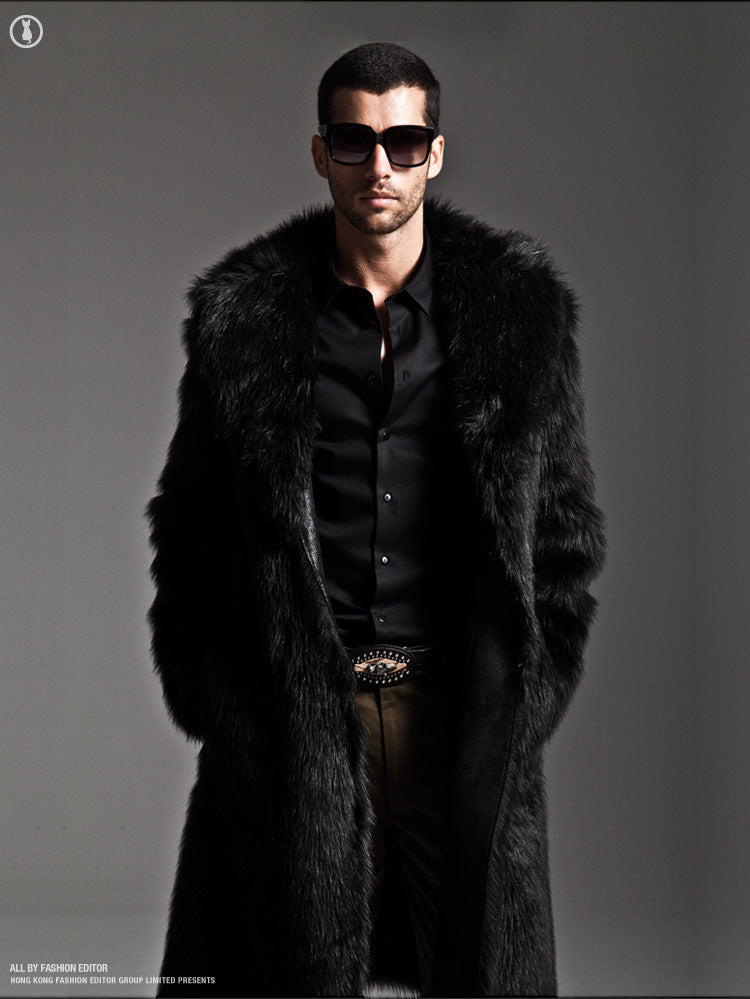 Herren Eleganter Kunstfell-Mantel