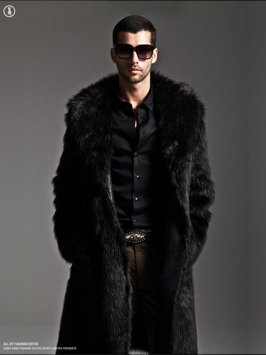 Herren Eleganter Kunstfell-Mantel