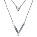 Damen Layered Halskette mit V- und Dreieck-Anhänger Shop Nory