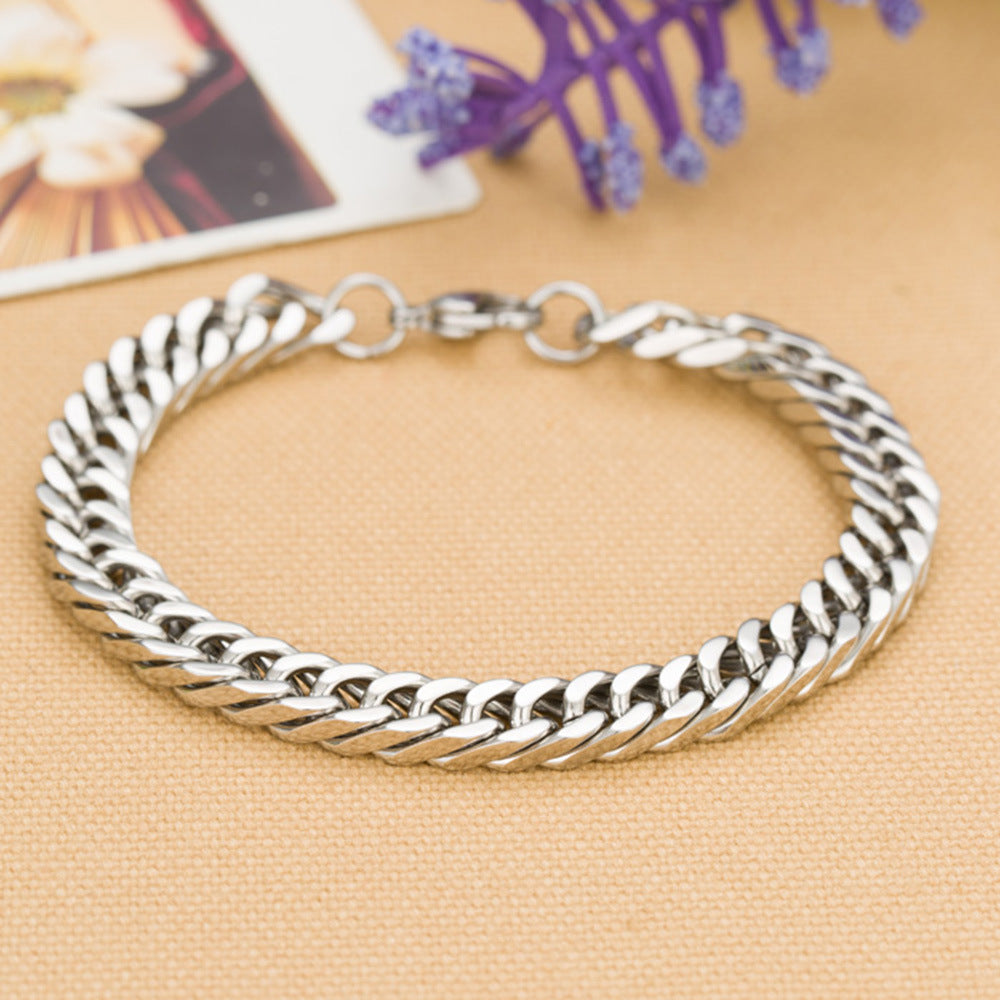 Damen Edelstahl Armband mit modernem Kettenmuster Shop Nory