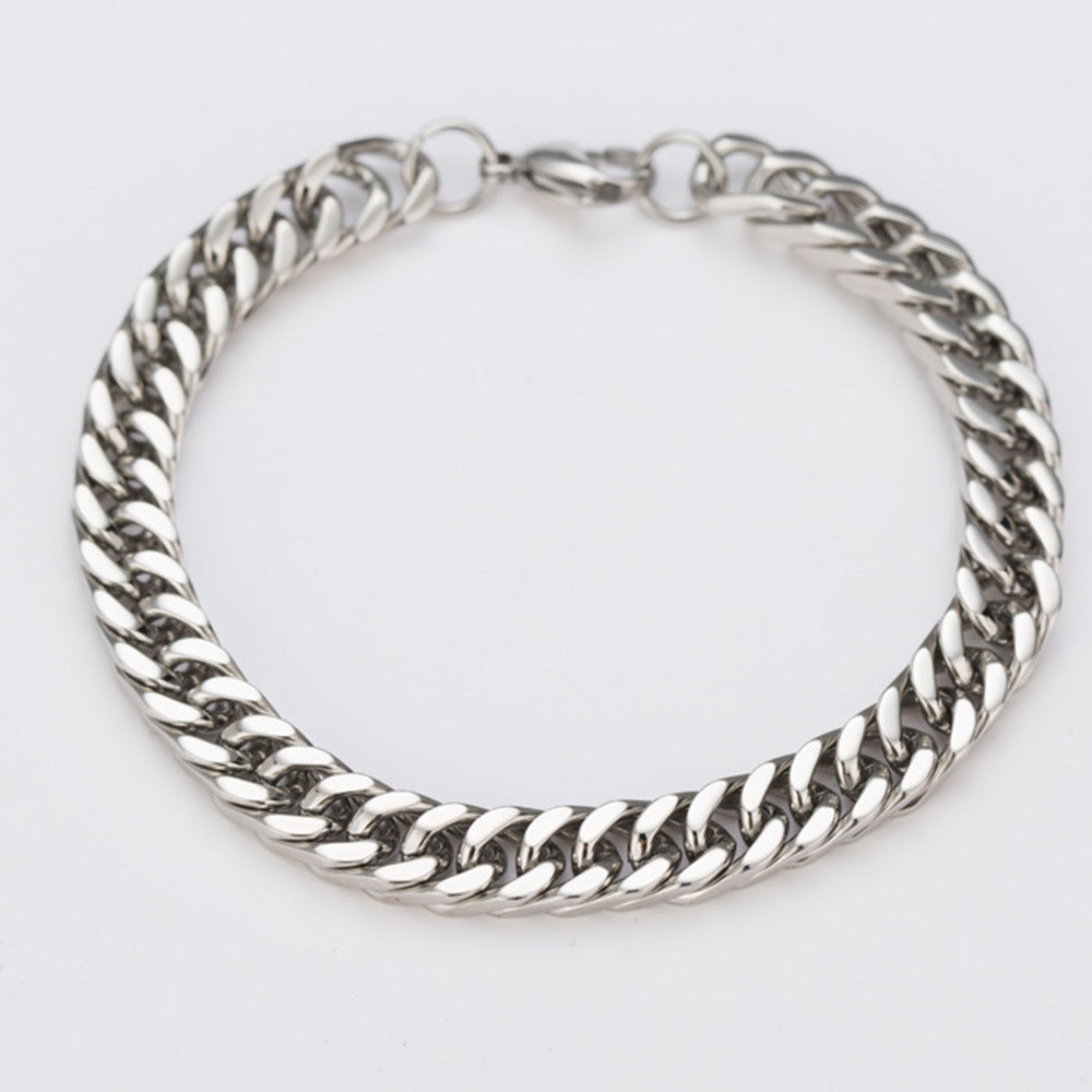 Damen Edelstahl Armband mit modernem Kettenmuster Shop Nory