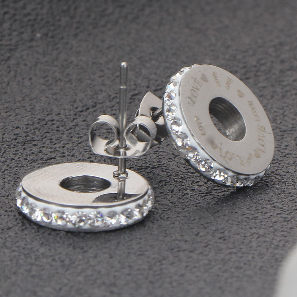 Damen Ohrstecker mit eingravierten Liebesbotschaften Shop Nory