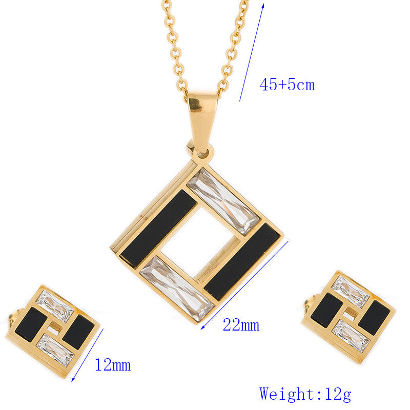 Damen Schmuckset mit geometrischem Anhänger und eleganten Ohrsteckern Shop Nory