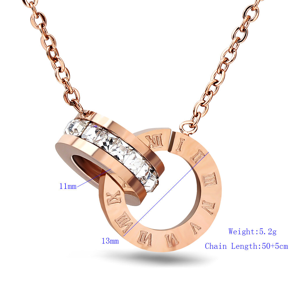 Damen Schmuckset mit kreisförmigen Anhängern und funkelnden Zirkonia Shop Nory