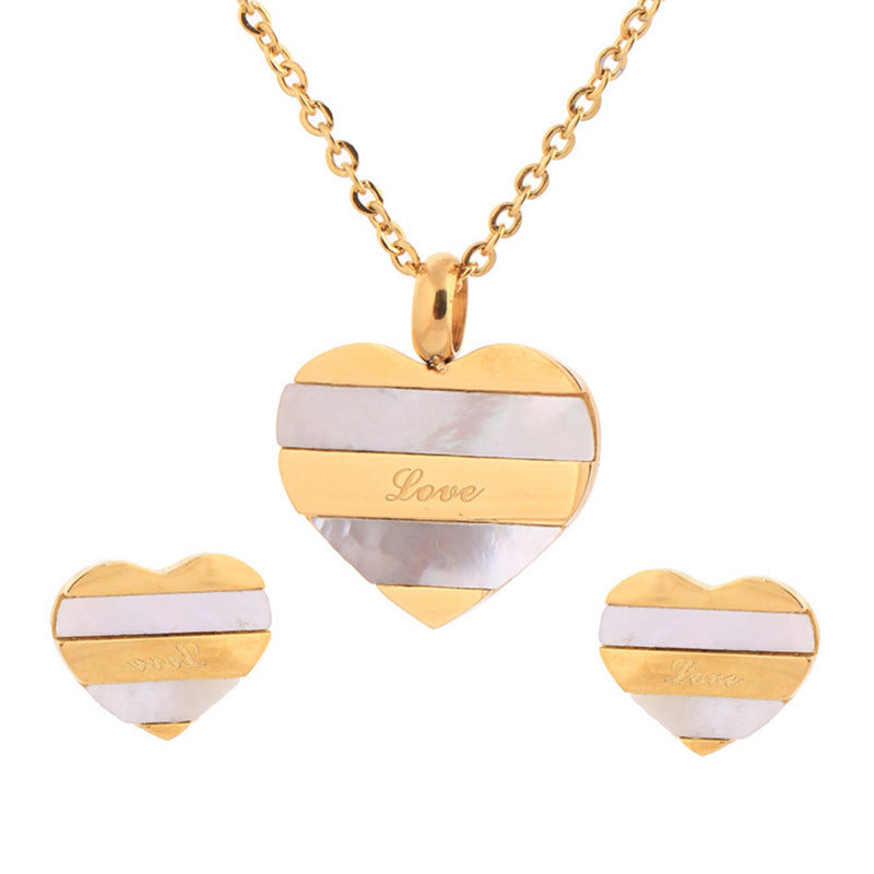 Damen Schmuckset mit herzförmigem Anhänger und passenden Ohrsteckern Shop Nory