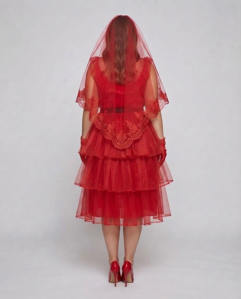 Frauen festliches Kostümkleid mit voluminösem Tüllrock und Rüschen Shop Nory