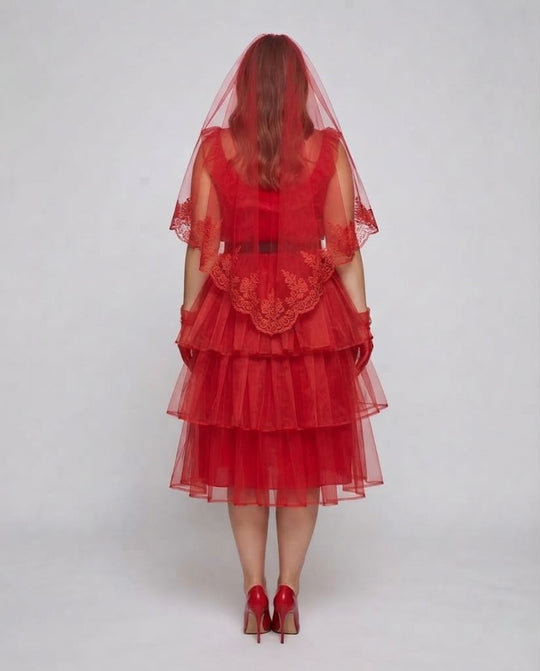 Frauen festliches Kostümkleid mit voluminösem Tüllrock und Rüschen Shop Nory