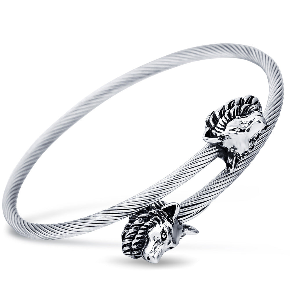 Damen Armband mit kunstvollem Löwenkopf-Design Shop Nory