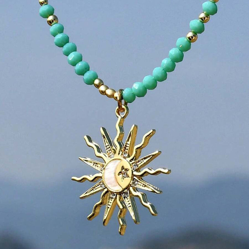Böhmische Halskette Mit Sonnenanhänger | Shop Nory