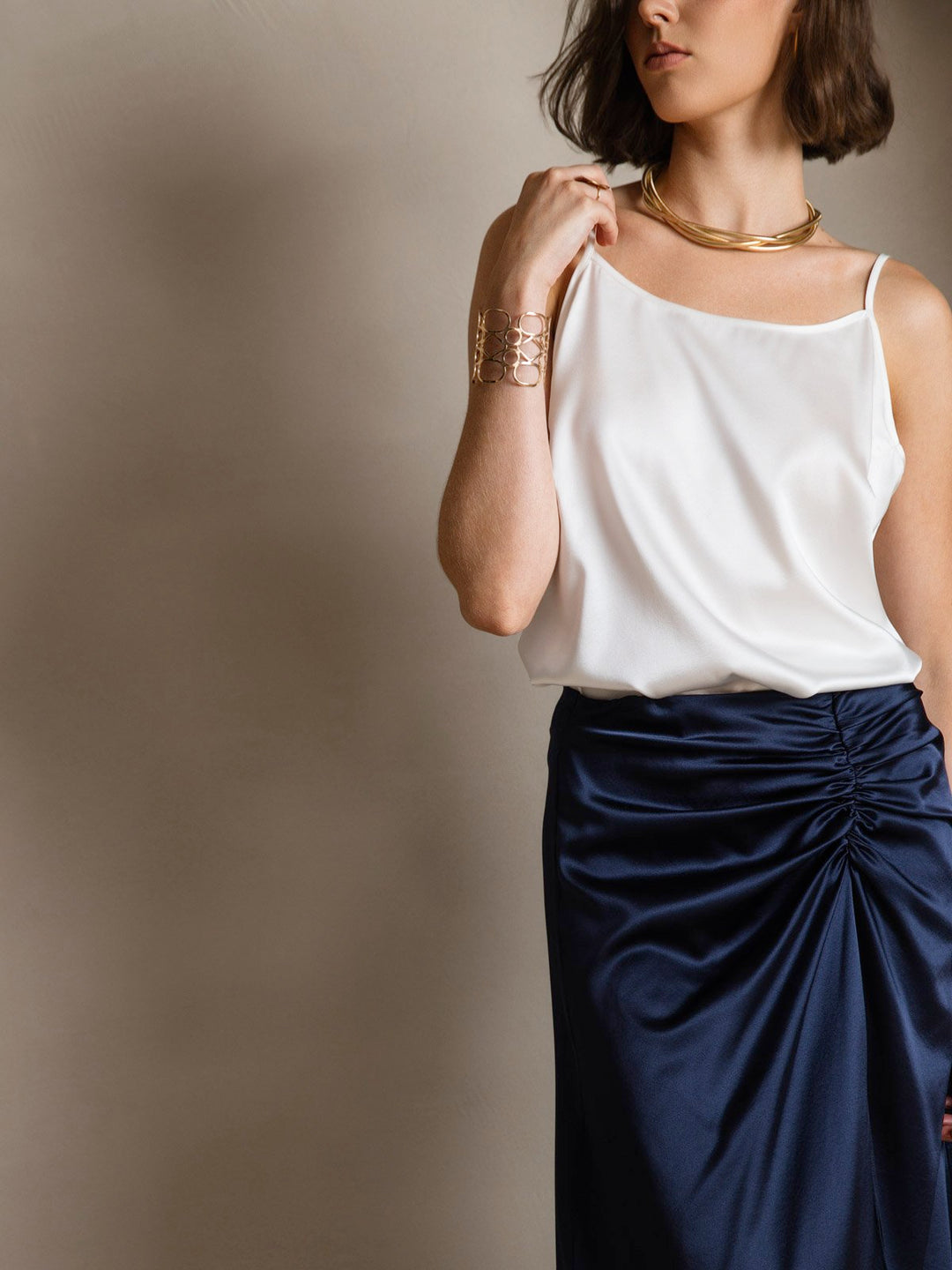 Seide Entspannt Spaghettiträger Camisole Top