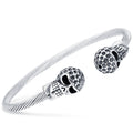 Damen Armreif mit kultiviertem Totenkopf-Design und funkelnden Kristallen Shop Nory
