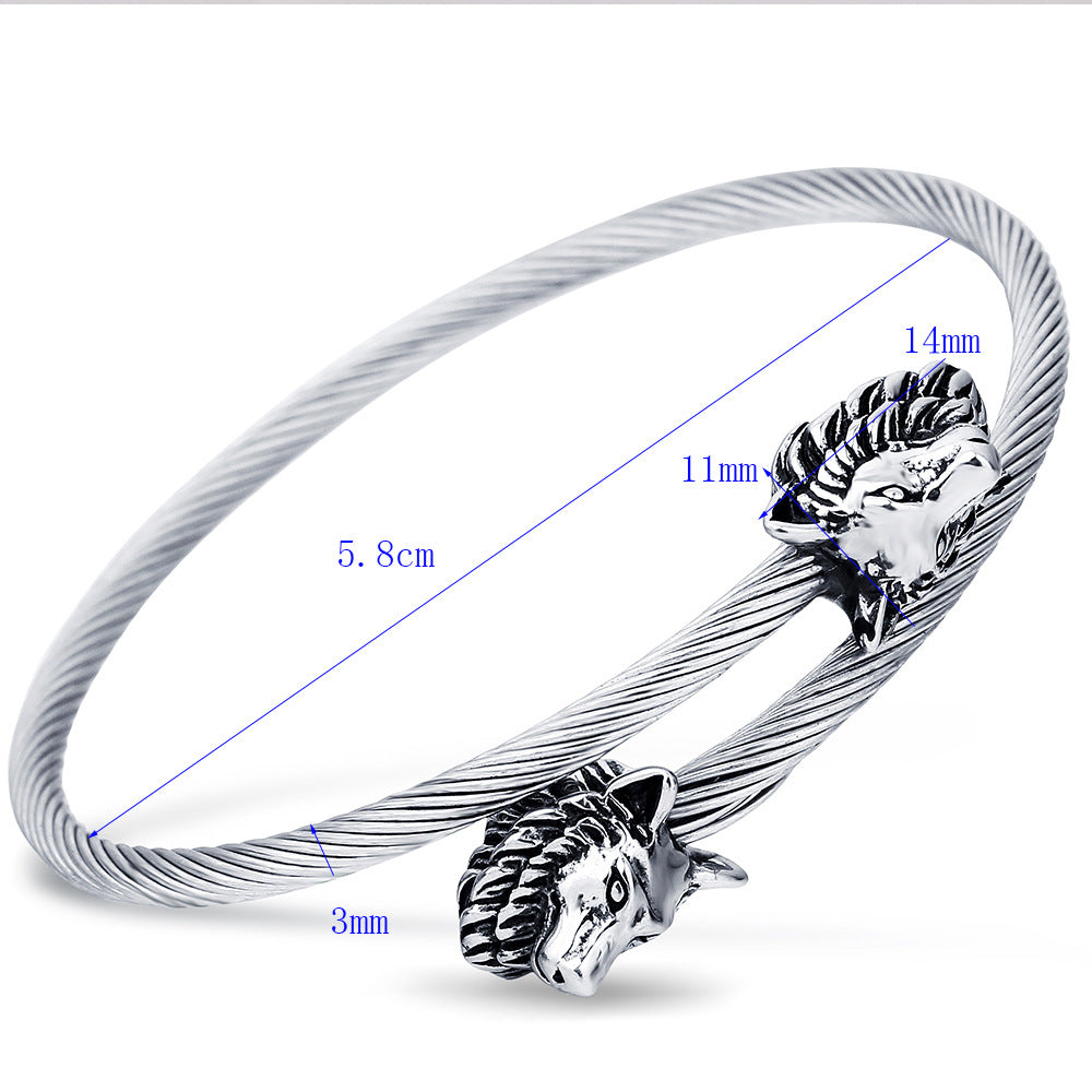 Damen Armband mit kunstvollem Löwenkopf-Design Shop Nory
