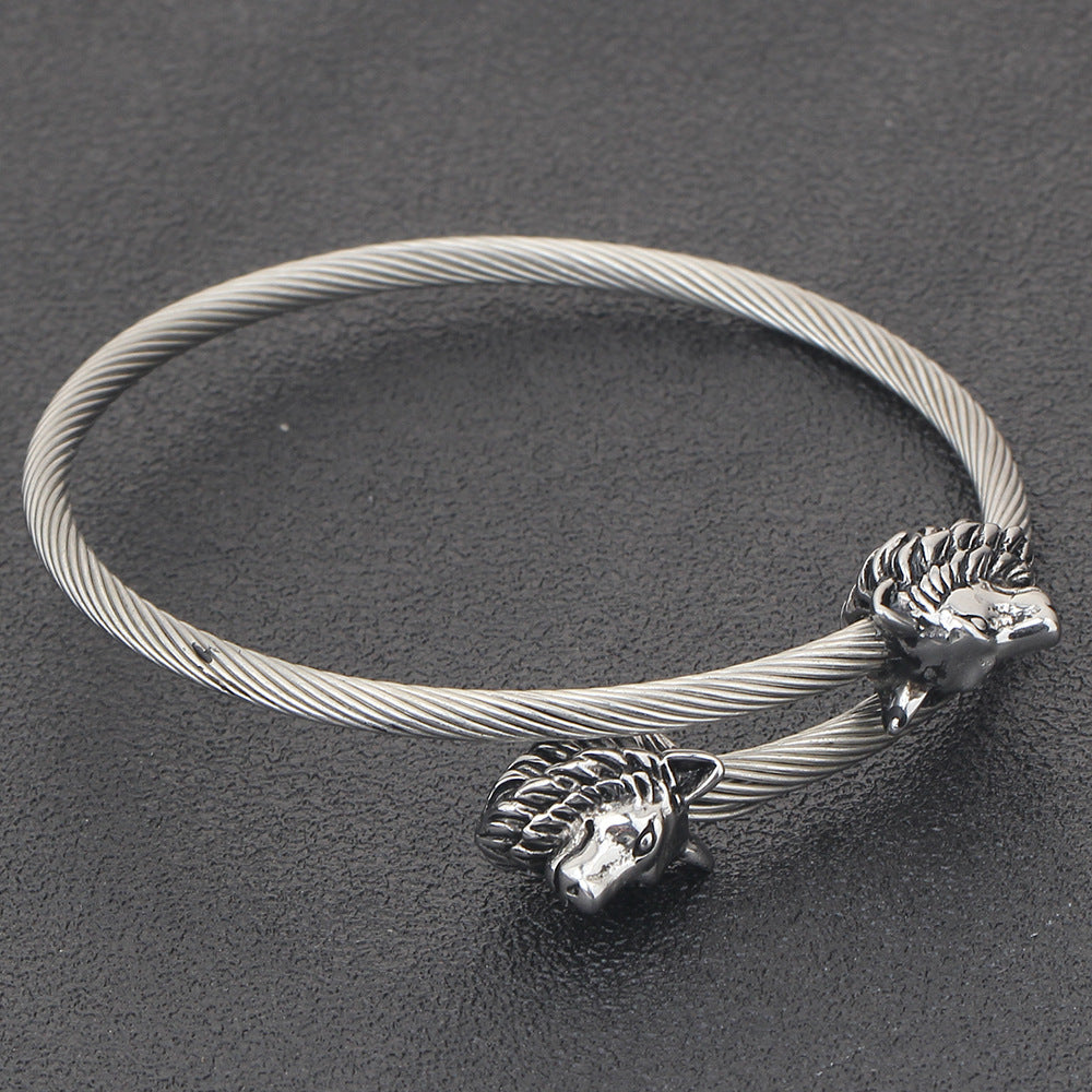 Damen Armband mit kunstvollem Löwenkopf-Design Shop Nory