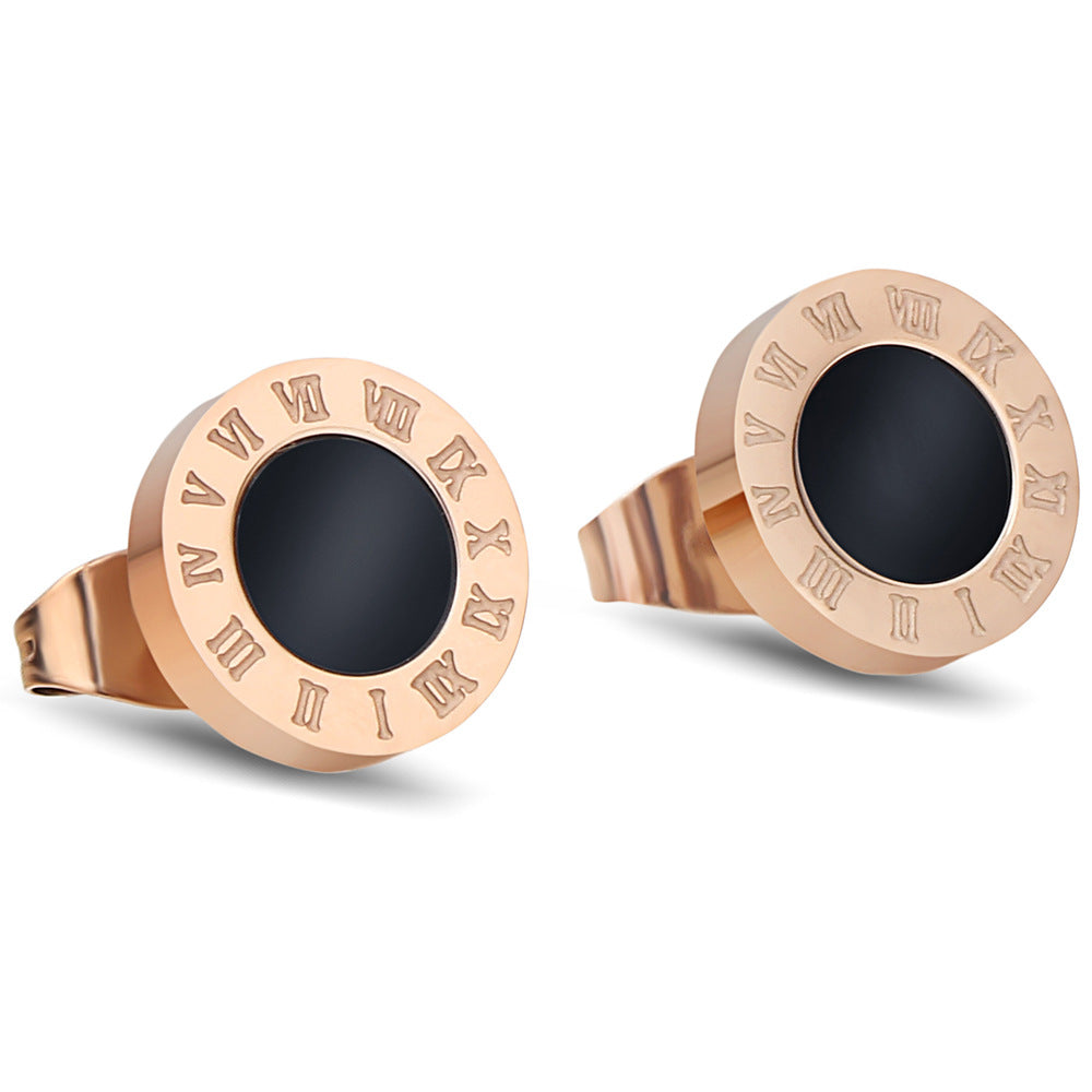 Herren Edelstahl-Ohrstecker mit kunstvollem Design und schwarzem Onyx Shop Nory