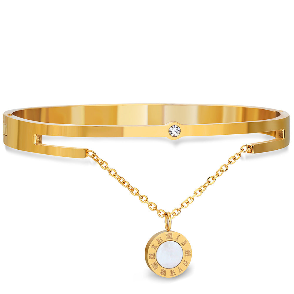 Damen Armreif mit elegantem Anhänger und funkelndem Kristall Shop Nory