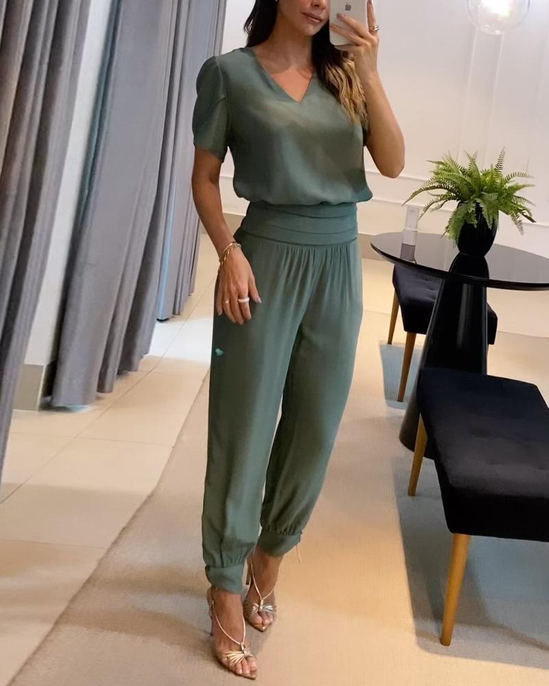 V-Ausschnitt Jumpsuit für Damen