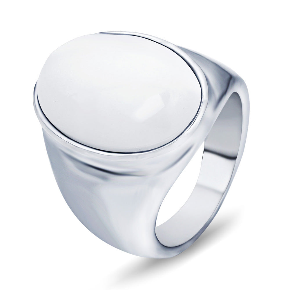 Damen Siegelring aus hochwertigem Edelstahl mit glänzendem, minimalistischen Design Shop Nory
