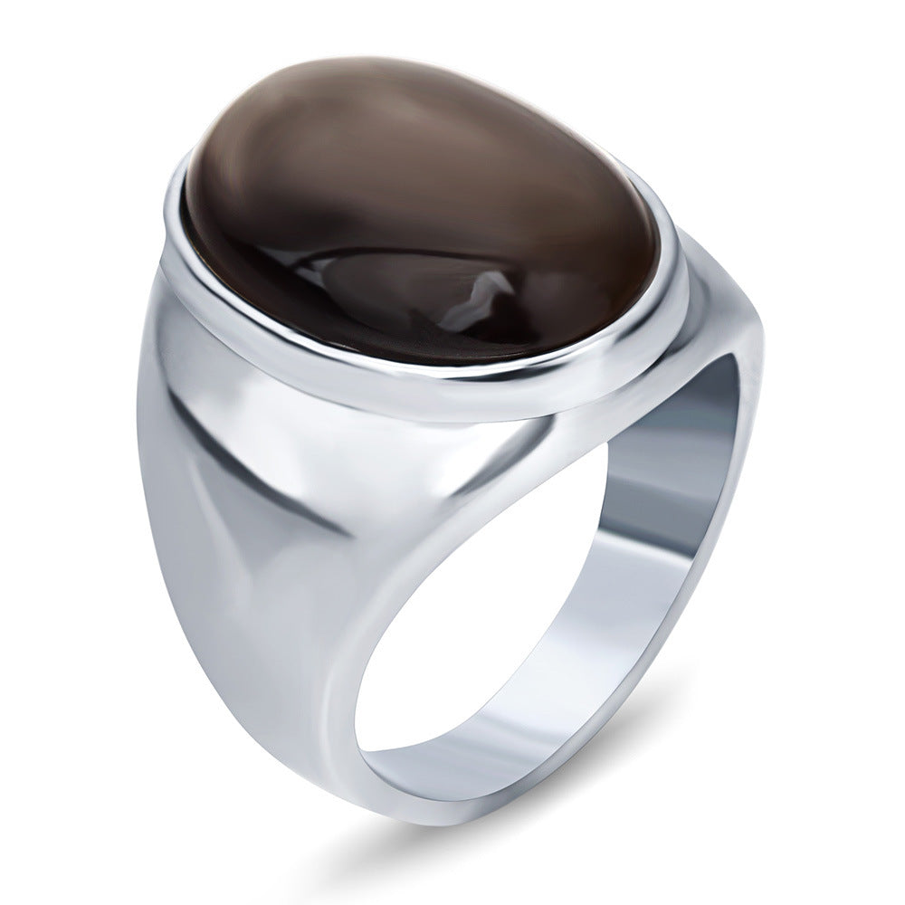 Damen Siegelring aus hochwertigem Edelstahl mit glänzendem, minimalistischen Design Shop Nory