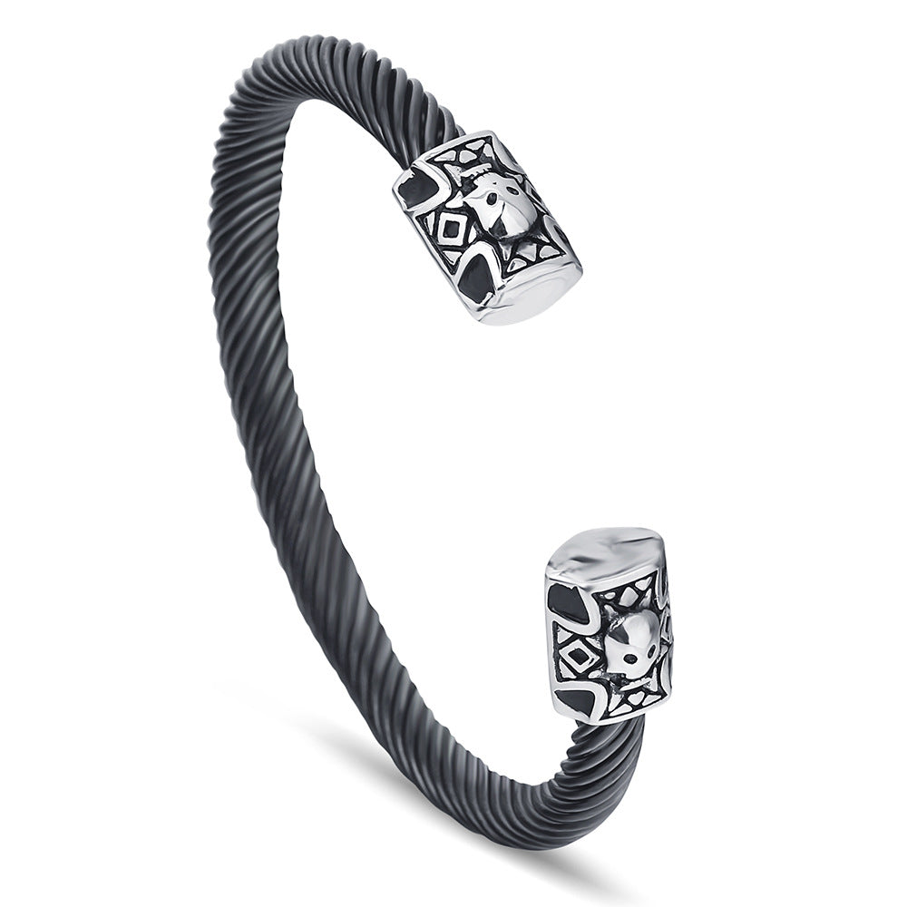 Damen Armreif mit kunstvollem Totenkopf-Design Shop Nory