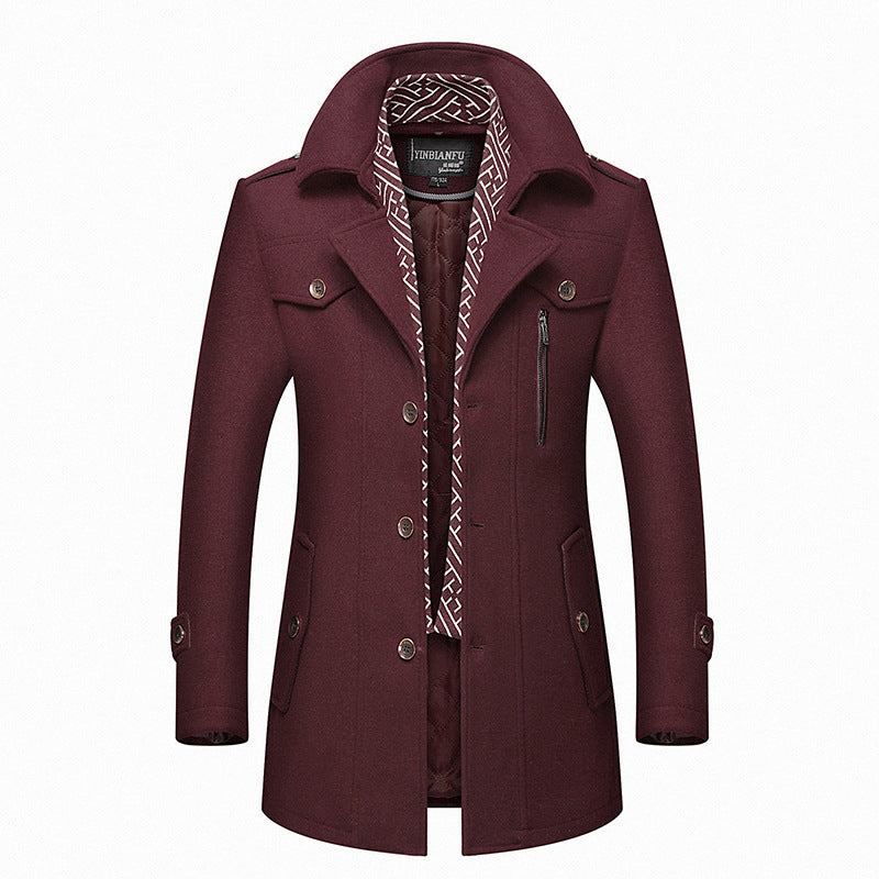 Herren Smart-Casual Wollmix-Mantel mit versteckter gesteppter Innenjacke und Schulterklappen Shop Nory