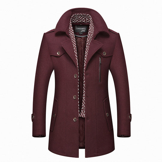 Herren Smart-Casual Wollmix-Mantel mit versteckter gesteppter Innenjacke und Schulterklappen Shop Nory