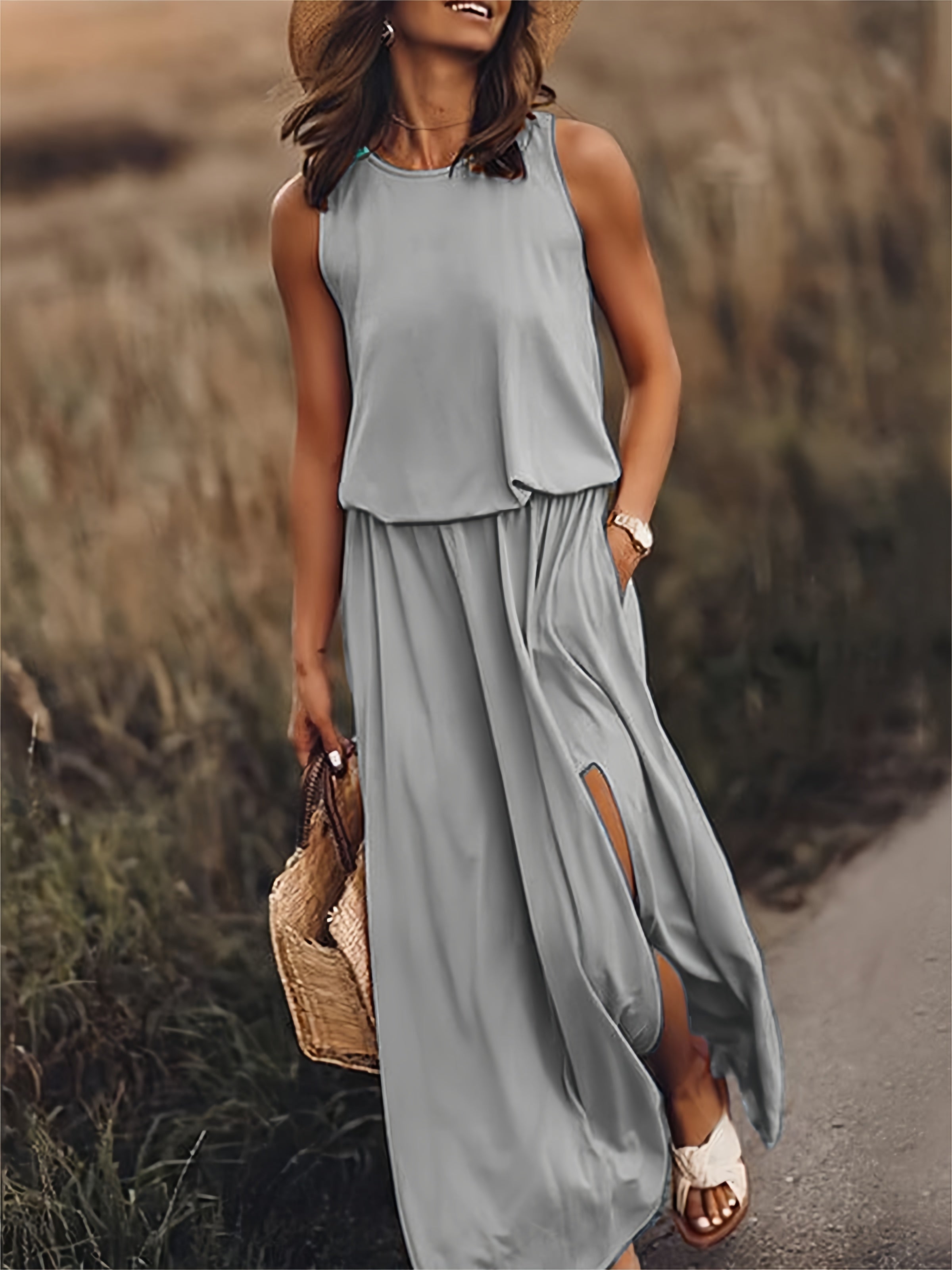 Schlichtes Boho Maxikleid Aus Modal In Verschiedenen Farben