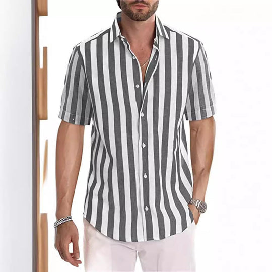 Herren Hemd mit gestreiftem Revers