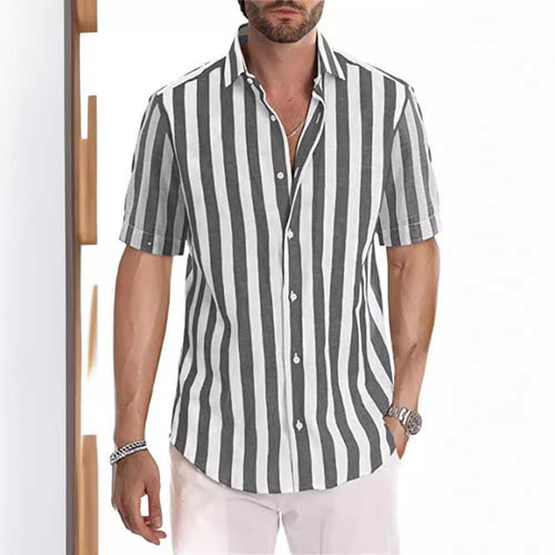 Herren Hemd mit gestreiftem Revers