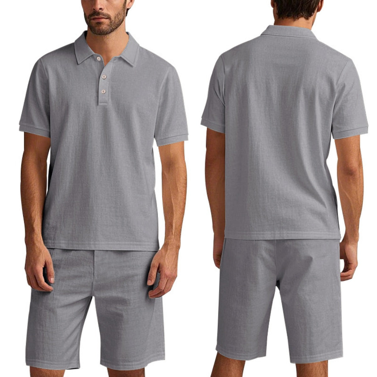 Kurzärmliges Poloshirt und Shorts Strandanzug