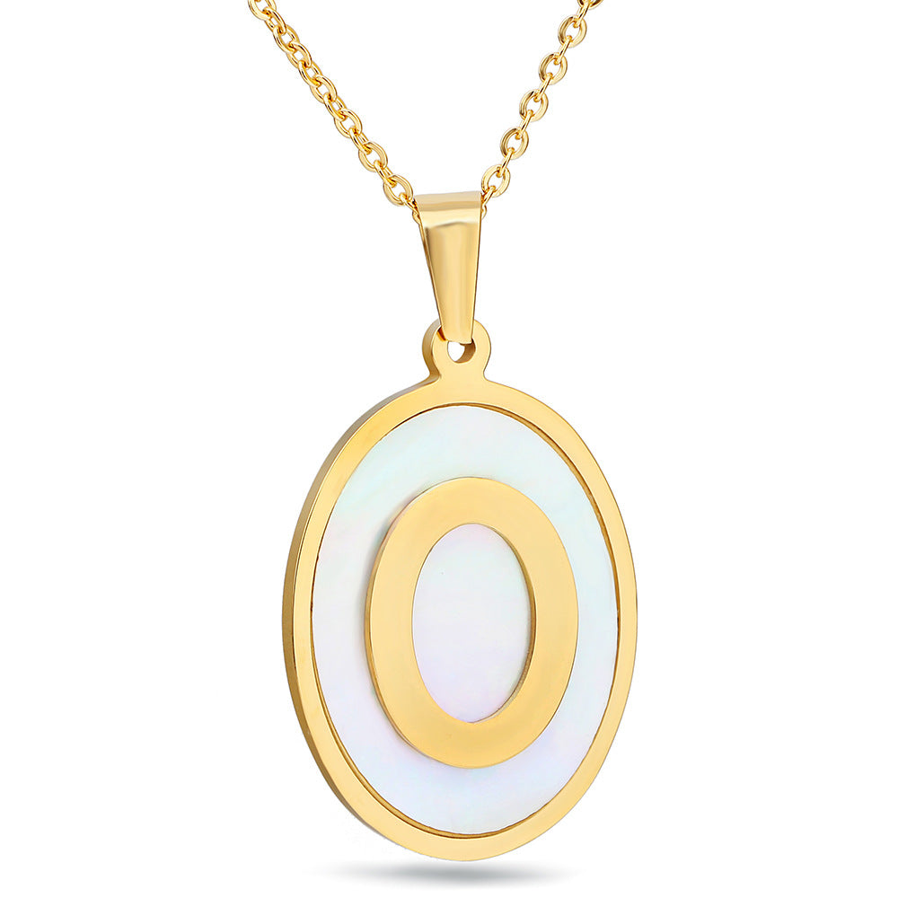 Damen Halskette mit extravaganten Muschel-Anhänger und feiner Gliederkette Shop Nory