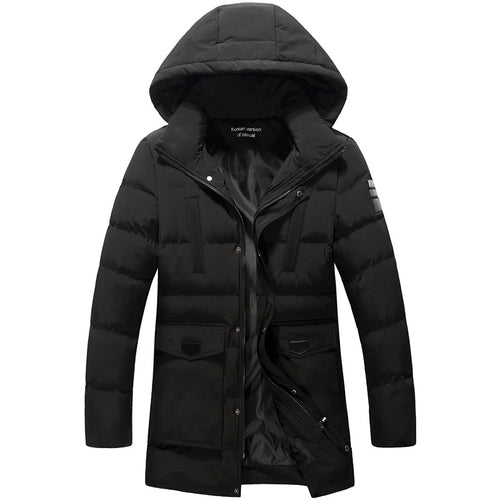 Herren Mittellanger Steppparka mit Kapuze und winddichter Thermoisolierung Shop Nory