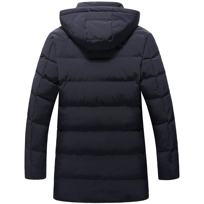 Herren Mittellanger Steppparka mit Kapuze und winddichter Thermoisolierung Shop Nory