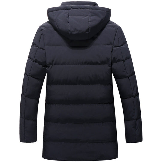 Herren Mittellanger Steppparka mit Kapuze und winddichter Thermoisolierung Shop Nory