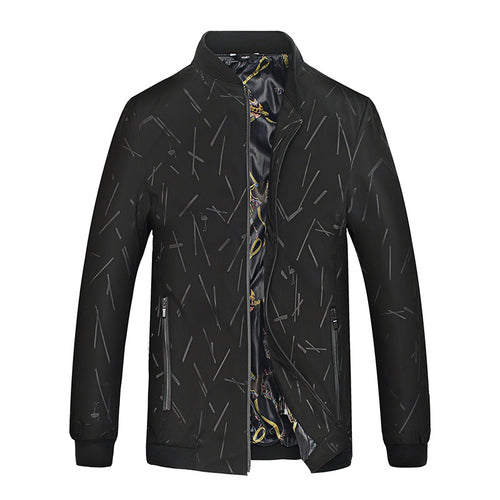 Herren Leichte Bomberjacke mit Allover-Linienmuster, glänzendem Druckfutter und Reißverschlusstaschen Shop Nory