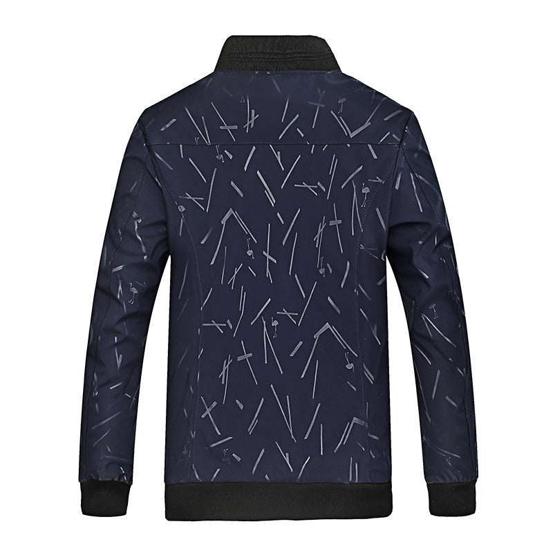Herren Leichte Bomberjacke mit Allover-Linienmuster, glänzendem Druckfutter und Reißverschlusstaschen Shop Nory