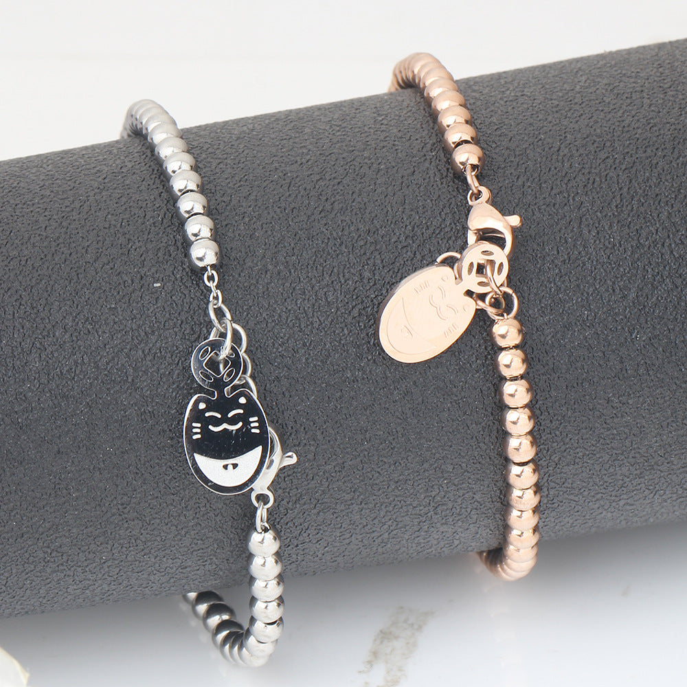 Damen Armband mit hochwertigem Kugeldesign und personalisierbarem Anhänger Shop Nory